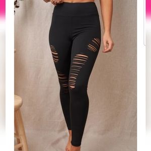 Sale White Birch black distressed leggings